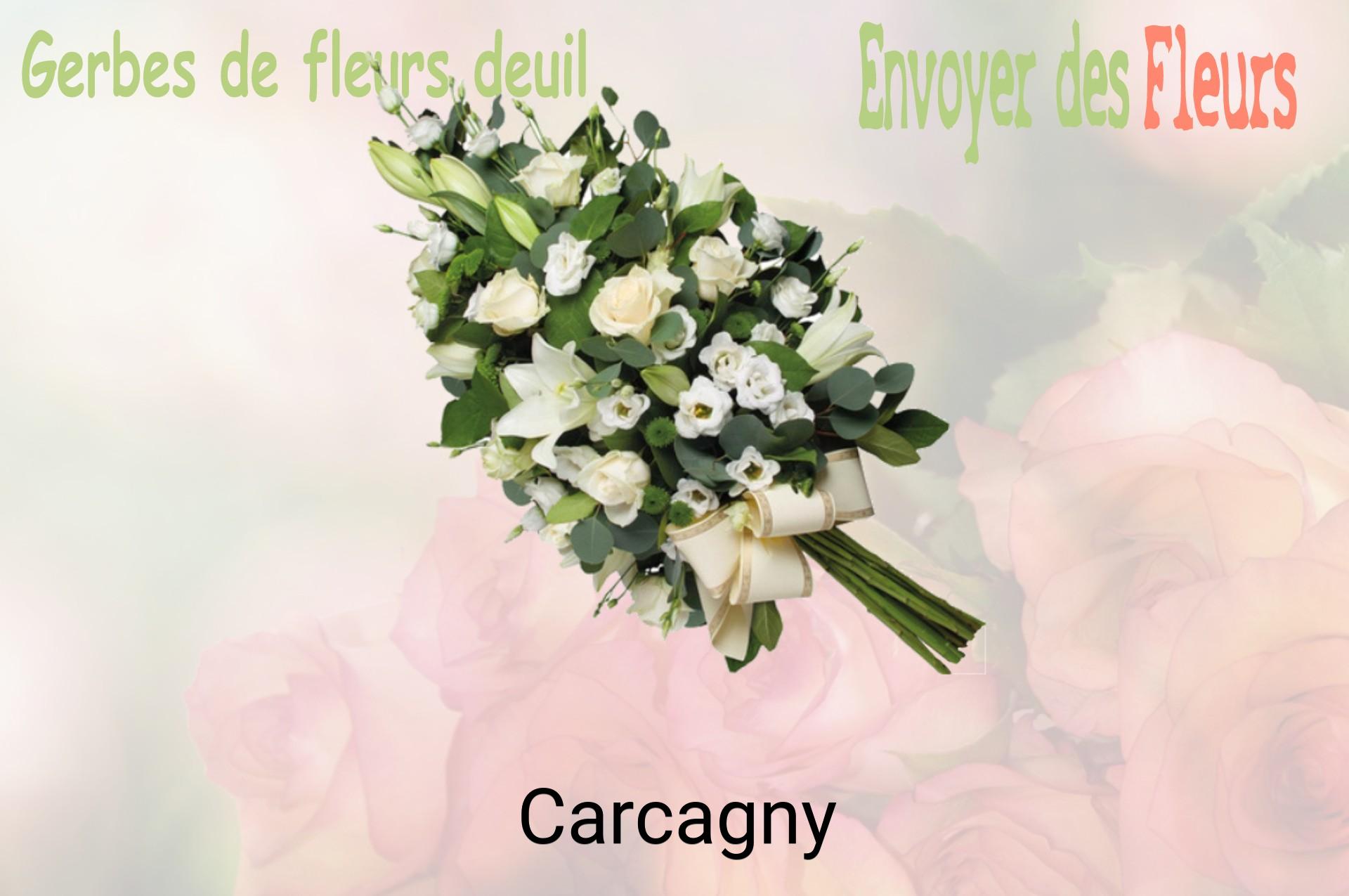 Gerbe de fleurs de deuil livrée à Carcagny